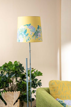 Damask Birds Medium Taper Lampshade (Butter Yellow)