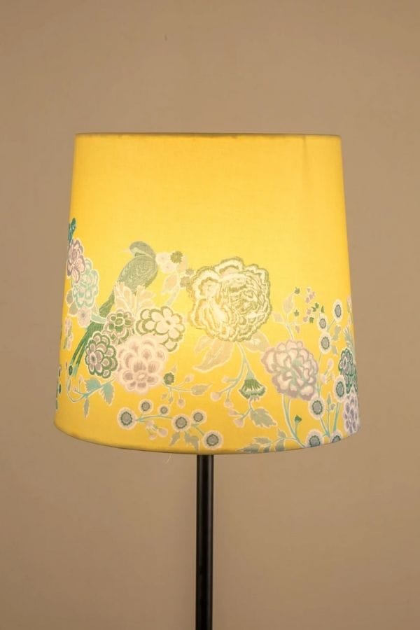 Damask Birds Medium Taper Lampshade (Butter Yellow)
