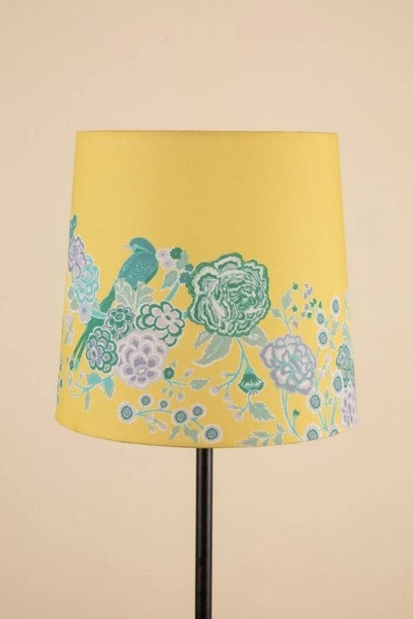 LAMPSHADES Damask Birds Medium Taper Lampshade (Butter Yellow)