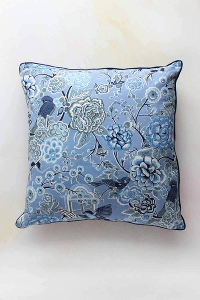 PRINTED CUSHIONS Damask Rose Blue (60 CM X 60 CM) Floor Cushion