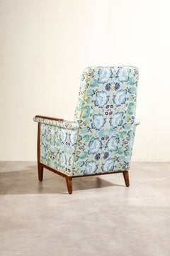 PRINT & PATTERN UPHOLSTERY FABRICS Gypsy Rose Blue Printed Upholstery Fabric
