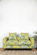 PRINT & PATTERN UPHOLSTERY FABRICS Damask Rose Butter Yellow Printed Upholstery Fabric