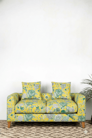 PRINT & PATTERN UPHOLSTERY FABRICS Damask Rose Butter Yellow Printed Upholstery Fabric
