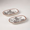 Damask Rose  Ceramic Rectangle Palette (Set Of 2)