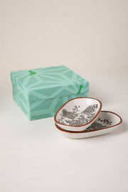 DINING ACCESSORIES Damask Rose  Ceramic Rectangle Palette (Set Of 2)