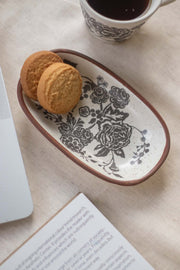 DINING ACCESSORIES Damask Rose  Ceramic Rectangle Palette (Set Of 2)