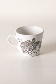 MUGS & CUPS Damask Rose Charcoal Espresso Mug (Set Of 2)