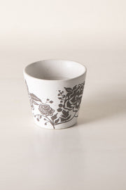 MUGS & CUPS Damask Rose Charcoal Espresso Mug (Set Of 2)