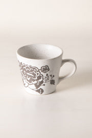 MUGS & CUPS Damask Rose Charcoal Espresso Mug (Set Of 2)