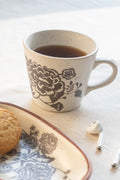 MUGS & CUPS Damask Rose Charcoal Espresso Mug (Set Of 2)