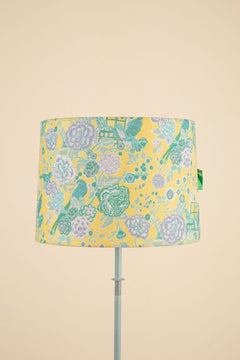 Damask Rose Medium Taper Drum Lampshade (Butter Yellow)