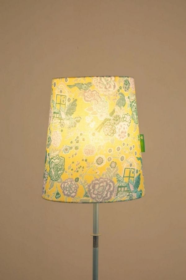 LAMPSHADES Damask Rose Small Taper Drum Lampshade (Butter Yellow)