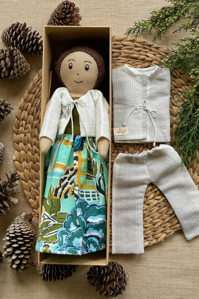 DOLLS Damask Rose Recycled Fabric Play Set Doll
