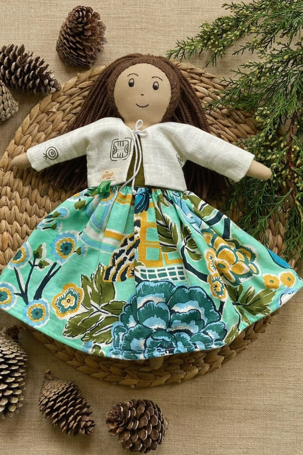 DOLLS Damask Rose Recycled Fabric Play Set Doll