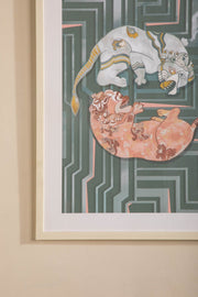 WALL ACCENTS Dance Of The Yalis Wall Art (Slate Grey)