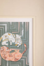 WALL ACCENTS Dance Of The Yalis Wall Art (Slate Grey)