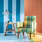 Dark And Handsome Accent Chair in Modish Madras Sun Yellow Fabric