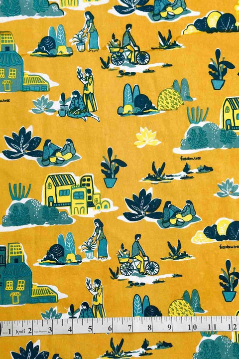 CURTAINS Days Without End Yellow Cotton Curtain And Blinds
