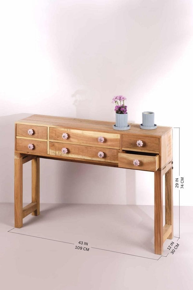 CONSOLE TABLES Distressed Console Table (Recycled Wood)