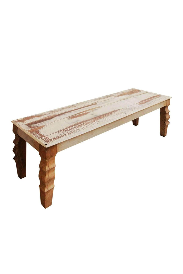 BENCH Distressed Large Bench (Warm White And Natural)