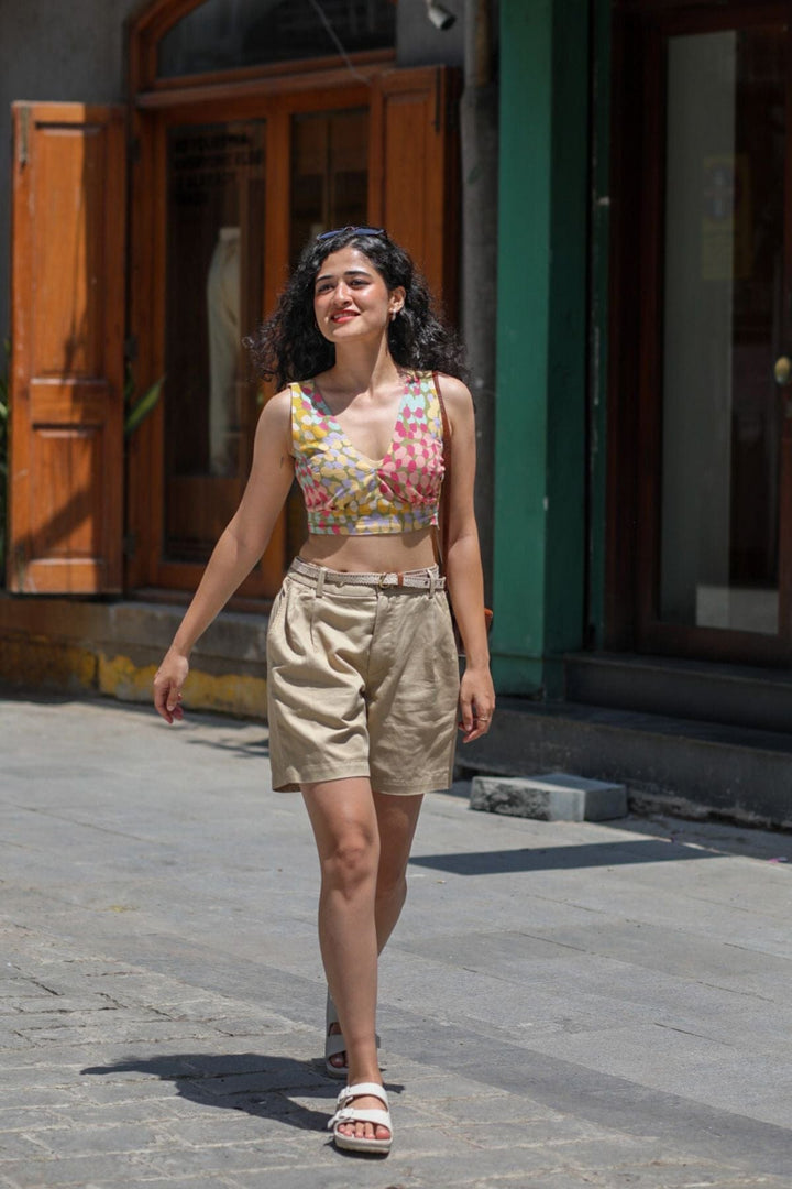 TOPS Doozy Dots Bralette Top (Yellow Side Up)