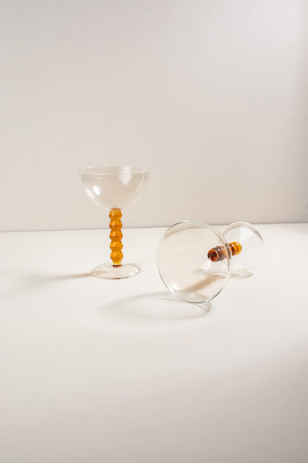 DRINKING GLASSES Doozy Dots Amber Wine Glass (Set Of 2)
