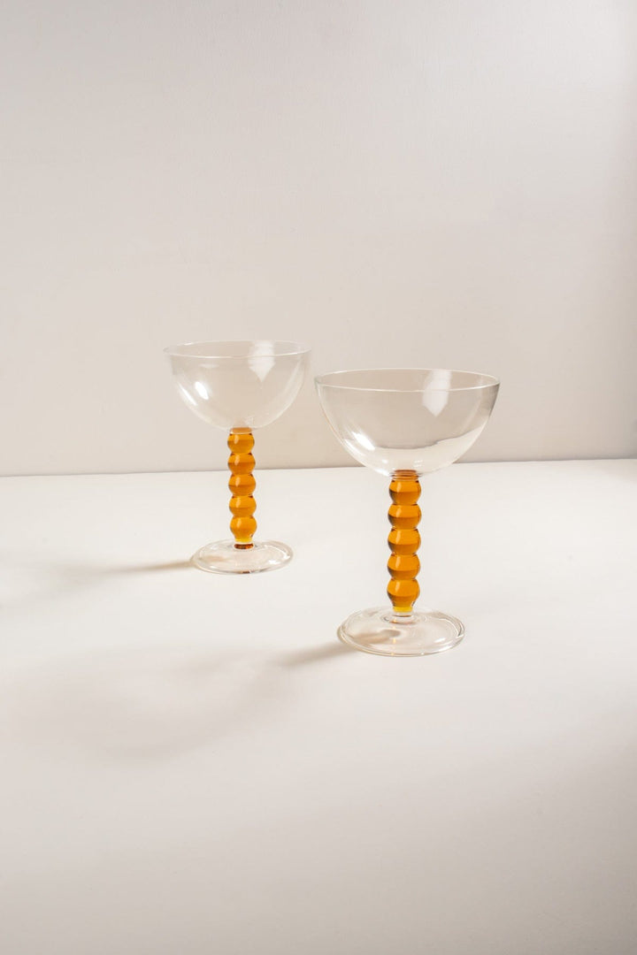 DRINKING GLASSES Doozy Dots Amber Wine Glass (Set Of 2)