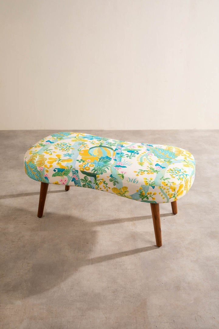 OTTOMANS Double Happiness Teak Wood Ottoman