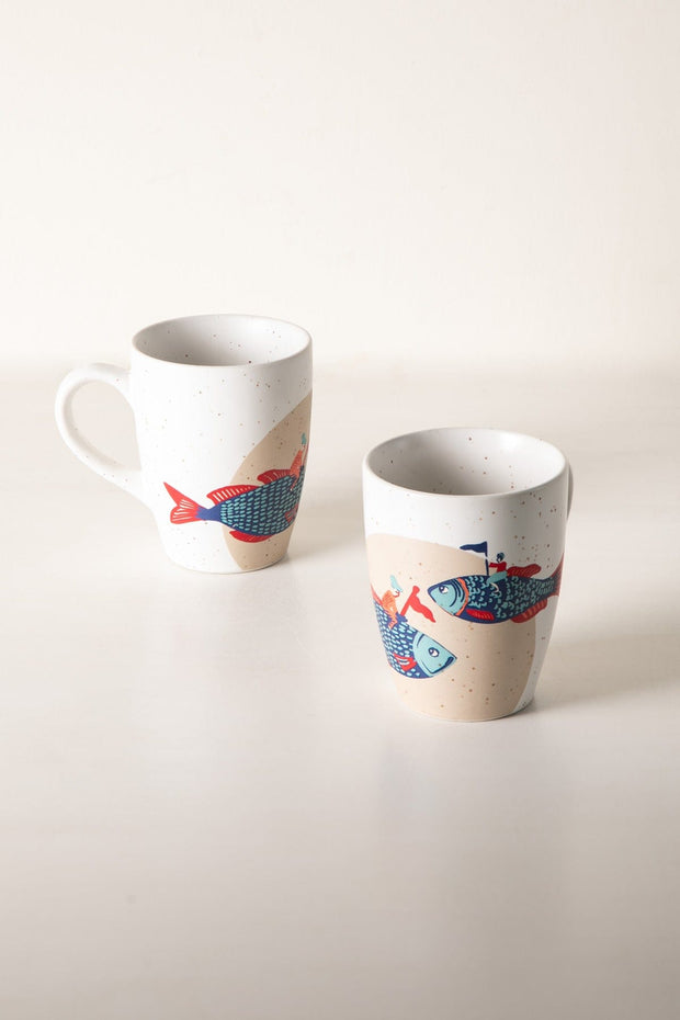 MUGS & CUPS Dreamweaver Deep Blue Coffee Mug (Set Of 2)