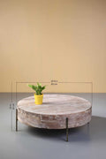 COFFEE TABLES Drum Round Acacia Wood Coffee Table