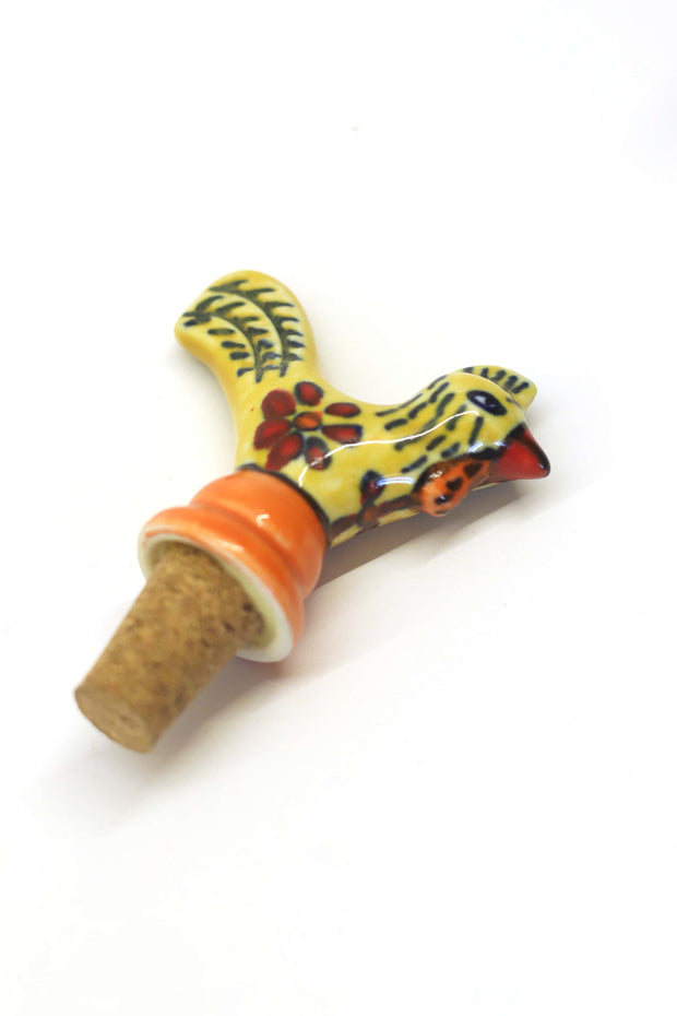 BAR TOOLS Yellow Drunker Rooster Wine Stoppers (Set of 2)