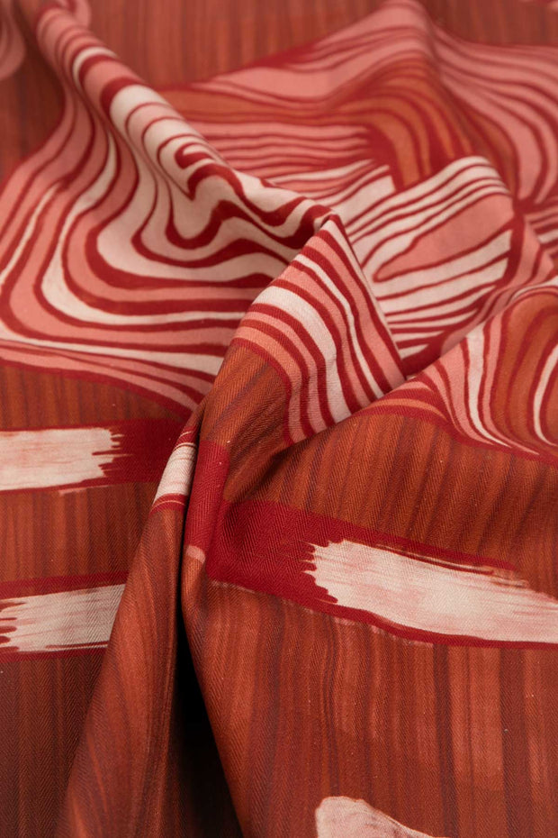 PRINT & PATTERN UPHOLSTERY FABRICS Earth Core Terra Red Printed Upholstery Fabric