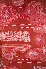 PRINT & PATTERN UPHOLSTERY FABRICS Earth Core Terra Red Printed Upholstery Fabric