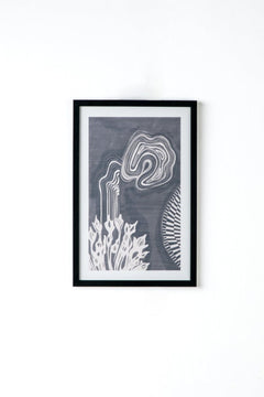 Earth Core Fractals Wall Art (Slate Grey)