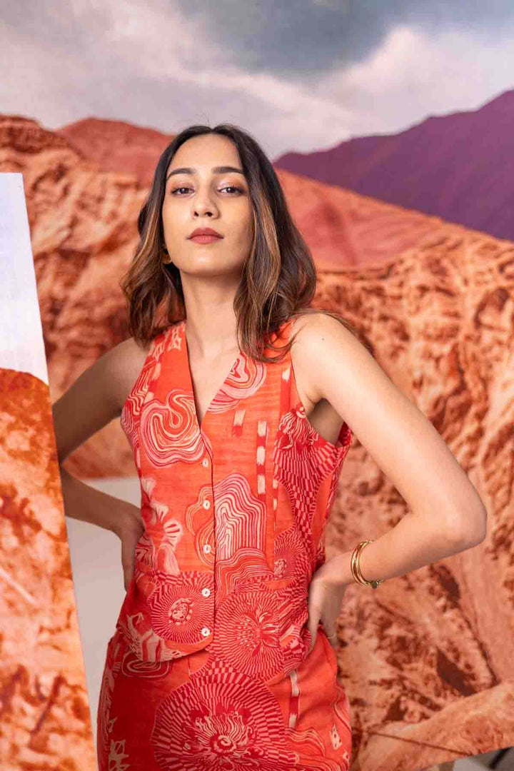 TOPS Earth Core Waistcoat (Living Coral)