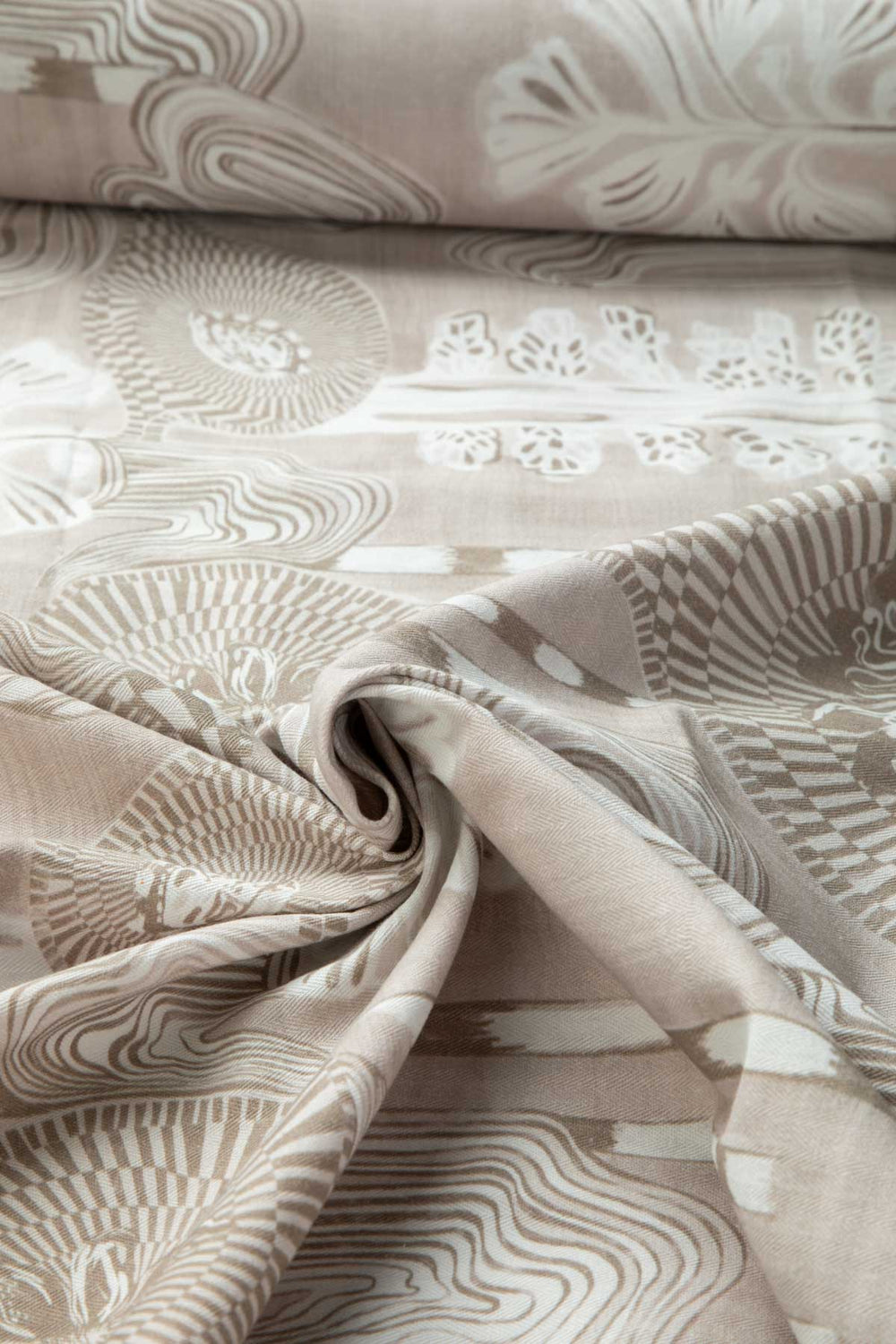 PRINT & PATTERN UPHOLSTERY FABRICS Earth Core Taupe Printed Upholstery Fabric