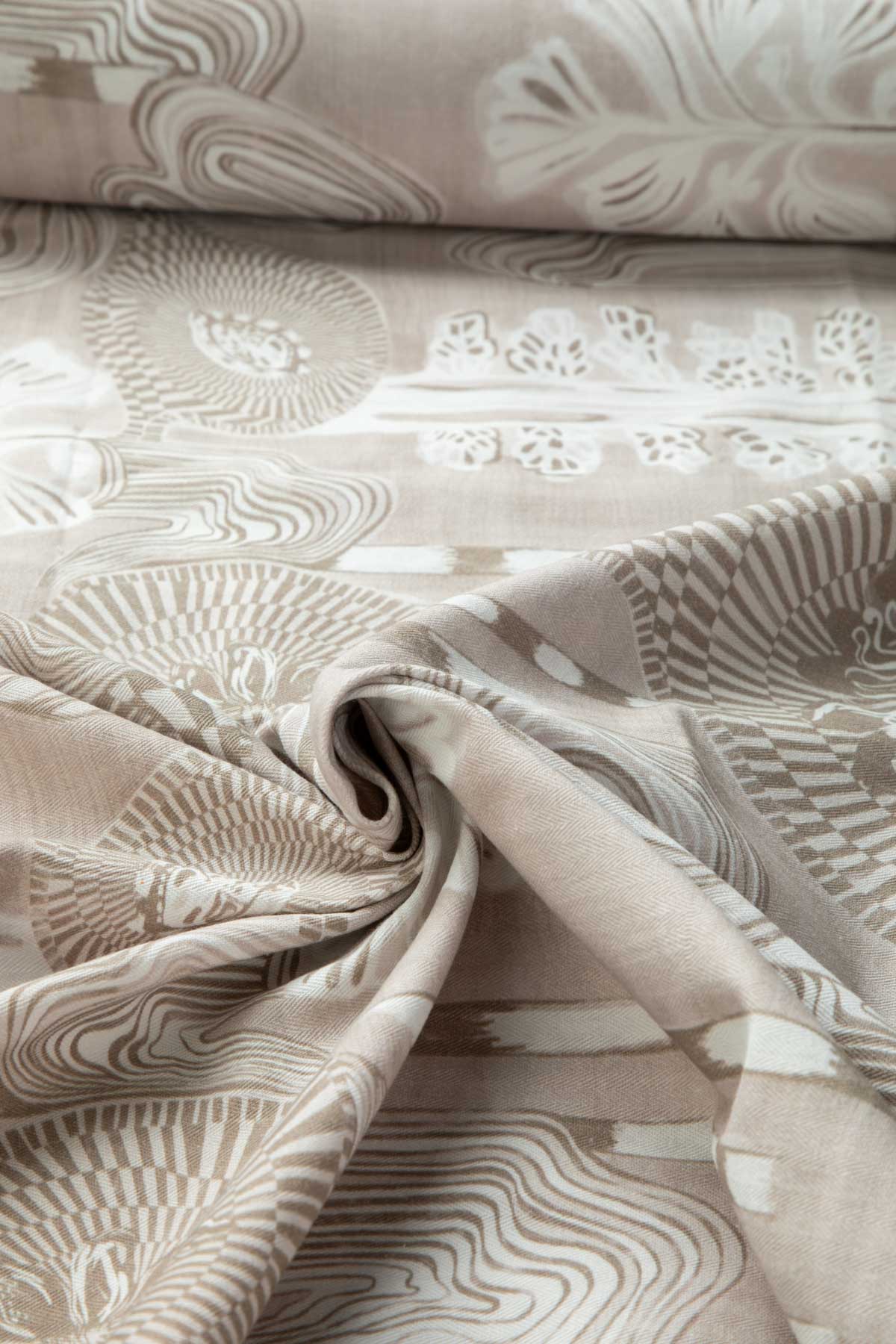 PRINT & PATTERN UPHOLSTERY FABRICS Earth Core Taupe Printed Upholstery Fabric