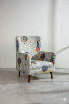 PRINT & PATTERN UPHOLSTERY FABRICS Elae Printed Upholstery Fabric (Grey)