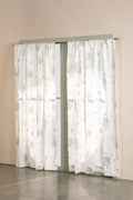 PRINT & PATTERN SHEER FABRICS Elae White And Gold Sheer Fabric And Curtains