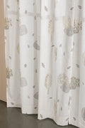 PRINT & PATTERN SHEER FABRICS Elae White And Gold Sheer Fabric And Curtains