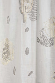 PRINT & PATTERN SHEER FABRICS Elae White And Gold Sheer Fabric And Curtains