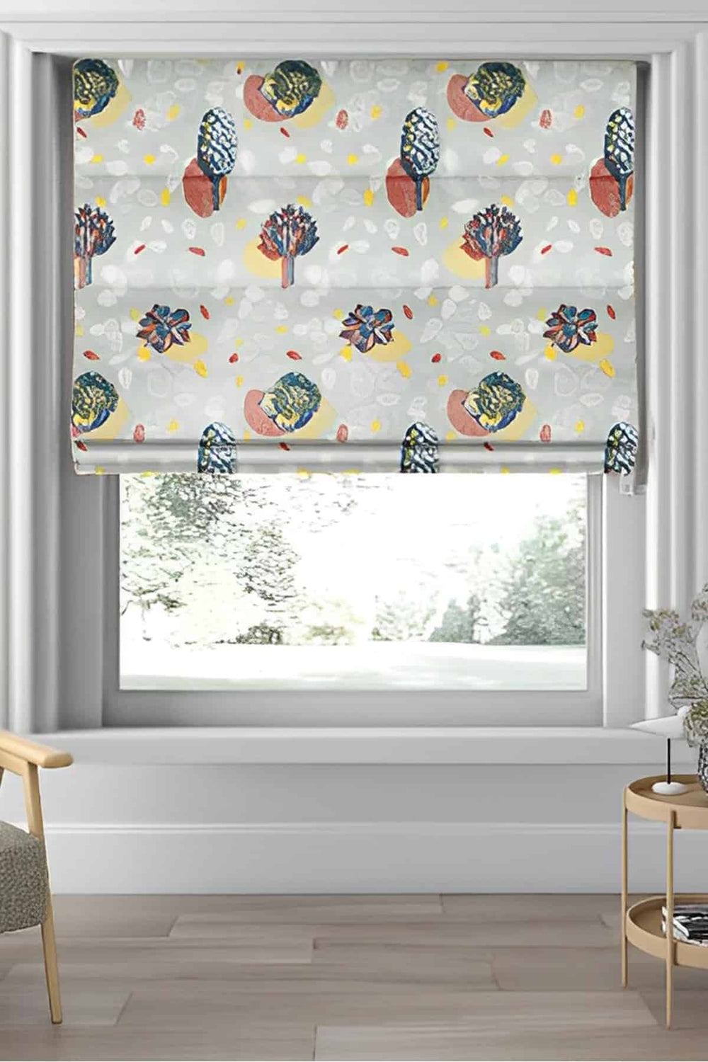 PRINT & PATTERN HEAVY FABRICS Elae Printed Heavy Fabric And Curtains (Grey)