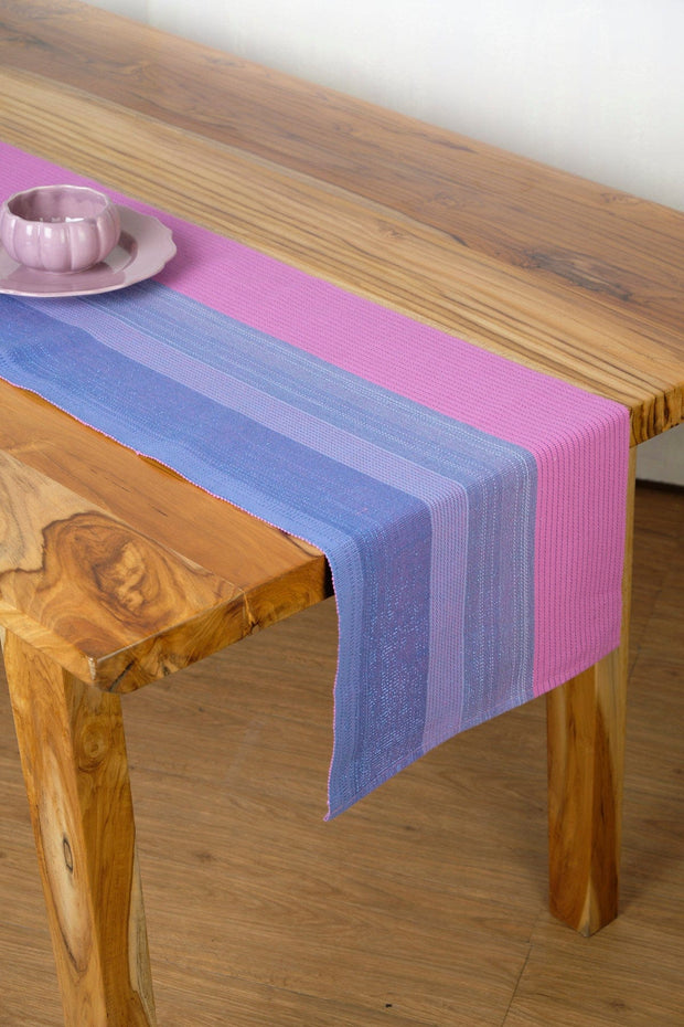 TABLE RUNNERS Even Tide Blue And Pink Table Runner