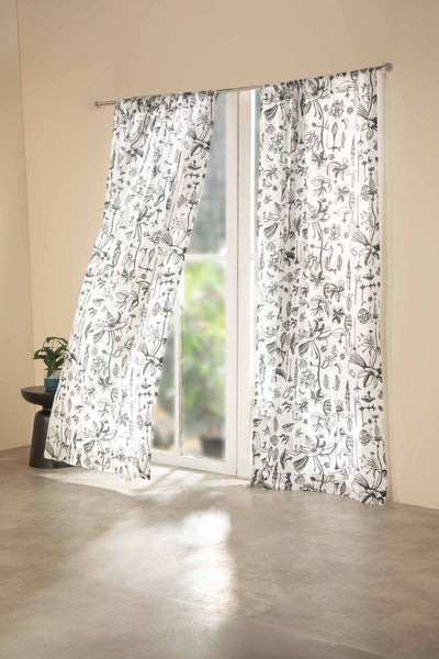 CURTAINS Eye In the Sky Charcoal Sheer Curtain