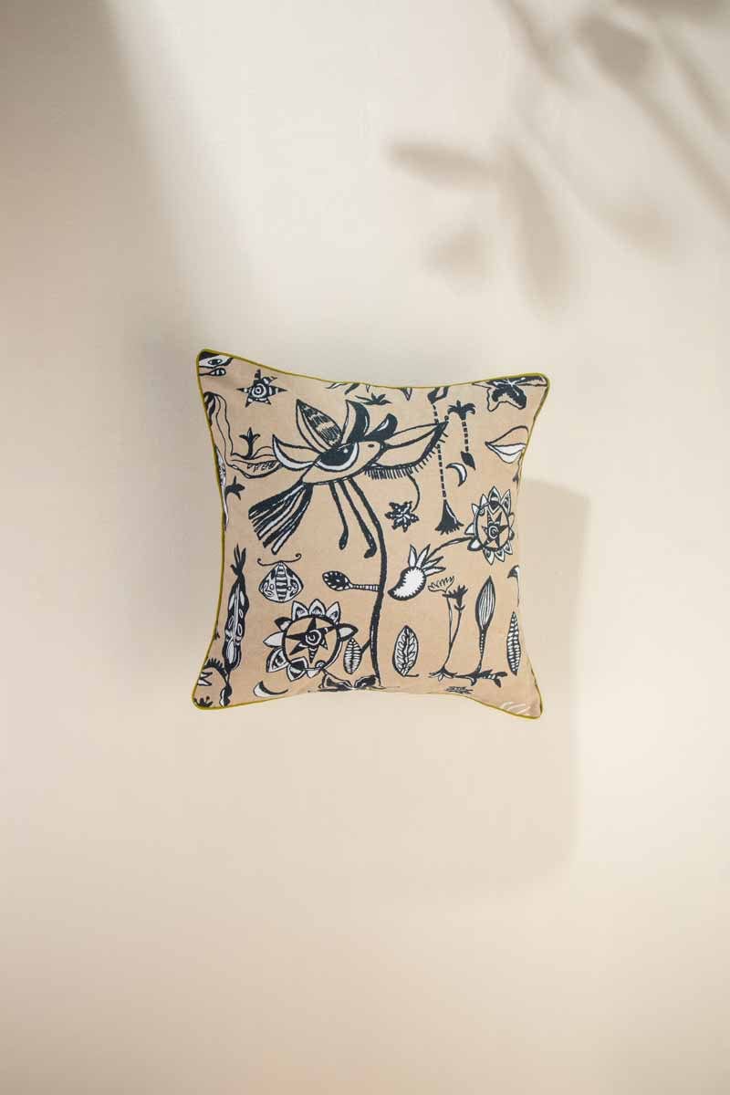 Eye In The Sky Taupe Cushion Cover (46 X 46 Cm)
