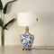 Eye In The Sky Off White Table Lamp with Solid Drum Lampshade (Off White)