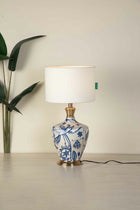 Eye In The Sky Off White Table Lamp with Solid Drum Lampshade (Off White)