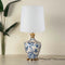 Eye In The Sky Off White Table Lamp with Solid Taper Lampshade (Off White)