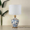Eye In The Sky Off White Table Lamp with Loose Weave Drum Lampshade (Off White)