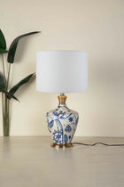 Eye In The Sky Off White Table Lamp with Loose Weave Drum Lampshade (Off White)